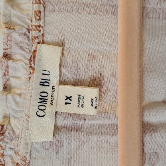 Como Blu Woman's Plus Blouse 1X - Picture 3 of 5